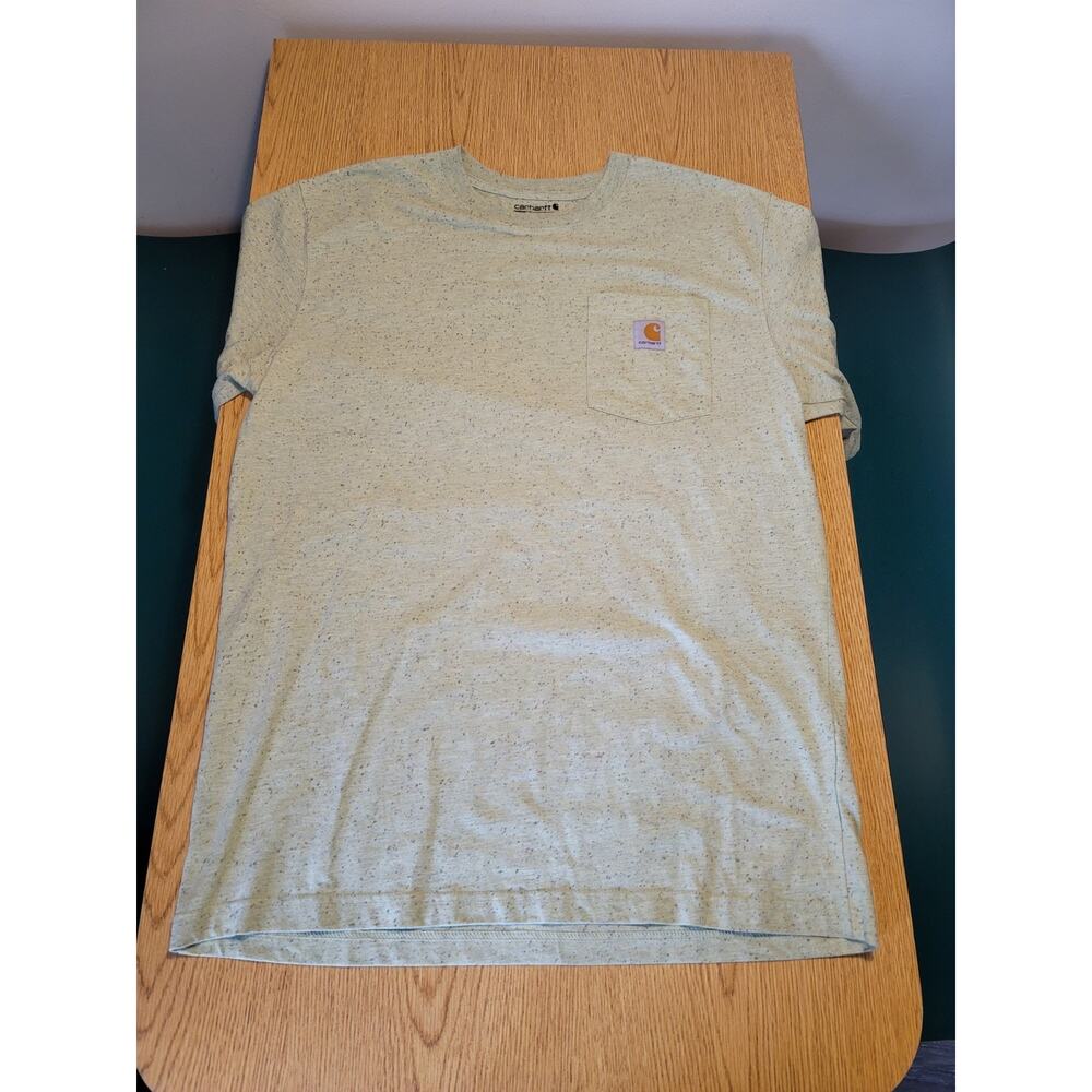 Carhartt T Shirt Mens Medium Green Short Sleeve Pocket Tee Loose Fit Heather
